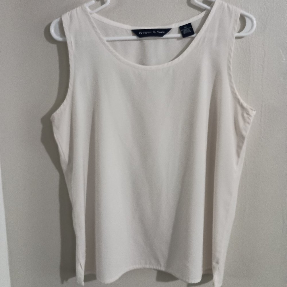 Preston and York White Business professional blouse shirt size 10